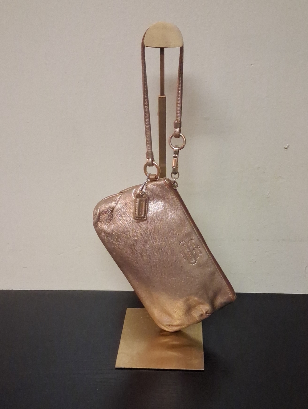 Coach Metallic Broze Gold Large Leather Wristlet